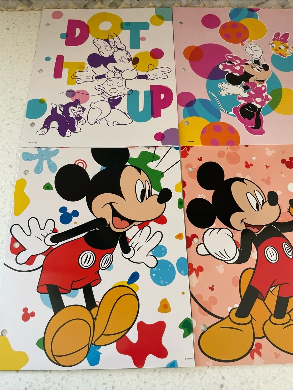 Disney Mickey & Minnie School Folders Set of 4